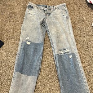 Block color denim jeans Low rise